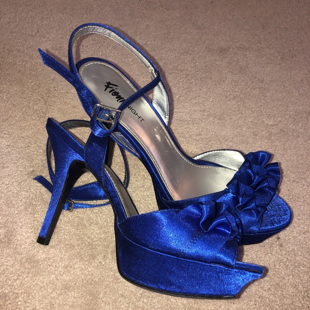Gorgeous Blue Satin Fiona Night Heels